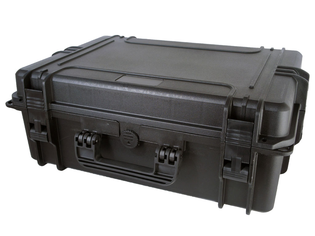 Valise plastique noir avec mousses anti chocs hauteur 270 mm Prolutech